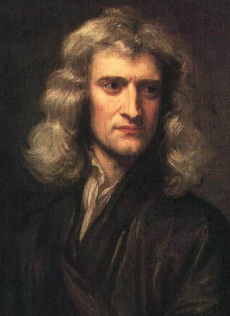 Isaac Newton, 1689. Portrait by Godfry Kneller.