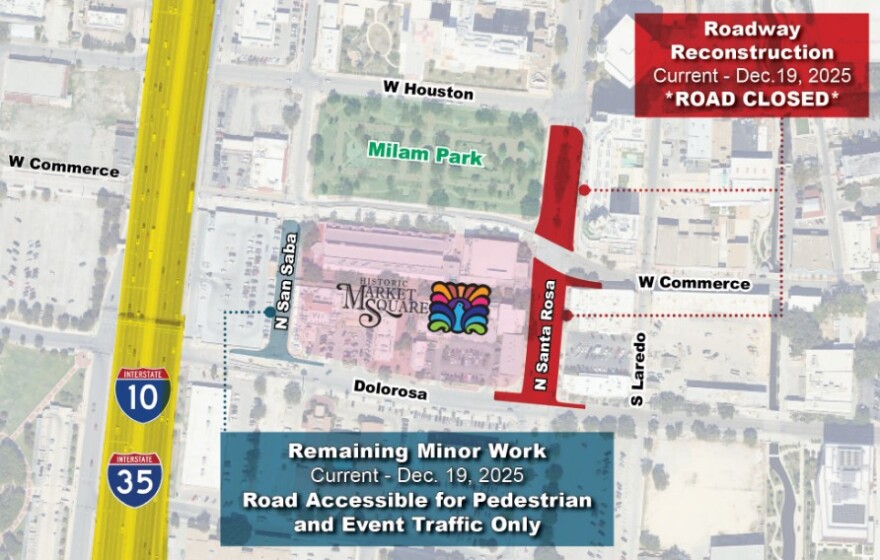 Map shows last two sections of Santa Rosa closed to all through traffic for road work