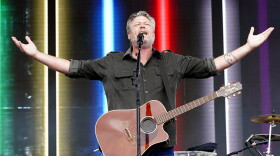 Blake Shelton performs before the NASCAR All-Star auto race at Texas Motor Speedway in Fort Worth, Texas, Sunday, May 22, 2022.