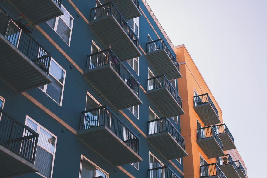 Apartment balconies in Raleigh, NC.
