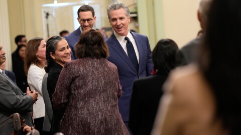 California Gov. Gavin Newsom arrives for his State of the State address Thursday, Jan. 8, 2026, in Sacramento, Calif.
