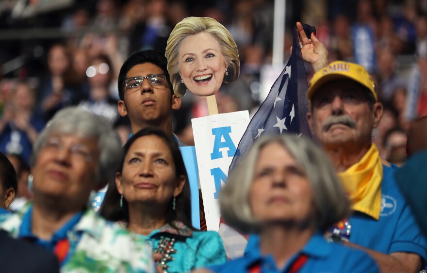 Delegates in the crowd during Tuesday evening's session.