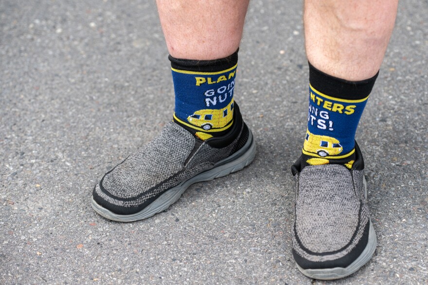 Dave Palovchak, of Swoyersville, dug out his Planters socks for his trip to see the NUTmobile. Dave and his wife travel and enjoy seeing historical things so made sure to see the NUTmobile in his own backyard.