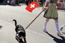 A Midway Swiss Days parade participant with a dog. The proposed application changes would allow event organizers to indicate whether they'd like to include animals in their town square festivities. 