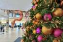 Photo of Christmas decorations at the Tampa International Airport.