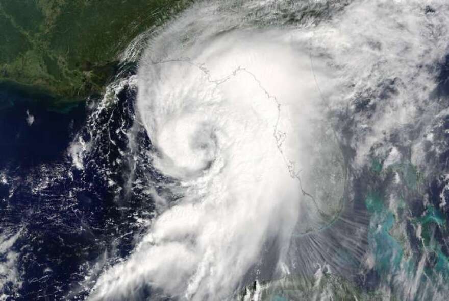 Hermine from space as it approached Florida on Thursday. Image: NASA Goddard MODIS Rapid Response Team