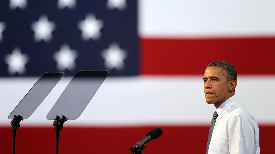 President Obama speaks to supporters last month during a campaign stop in Las Vegas.