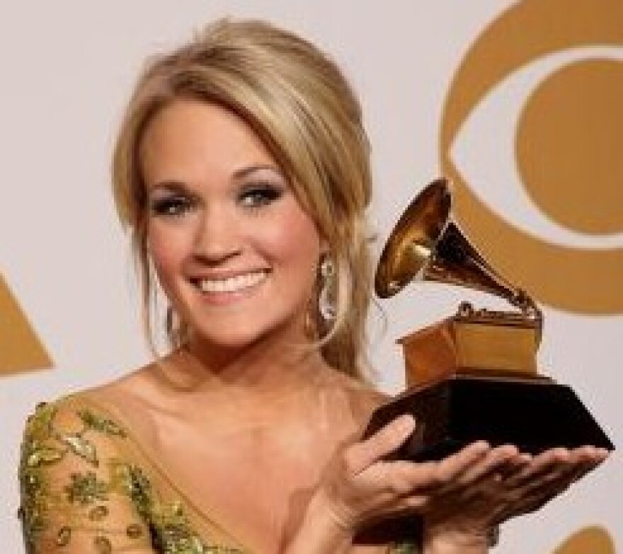Carrie Underwood and her Grammy Award