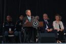 Gov. Greg Abbott speaks during a memorial service for the victims of the Aug. 3 mass shooting, Wednesday, Aug. 14, 2019, at Southwest University Park, in El Paso, Texas. (Jorge Salgado/AP)