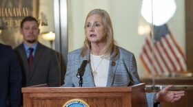 Missouri Attorney General Catherine Hanaway announces the state's lawsuit against American Shaman in a press conference outside her office March 31, 2026.