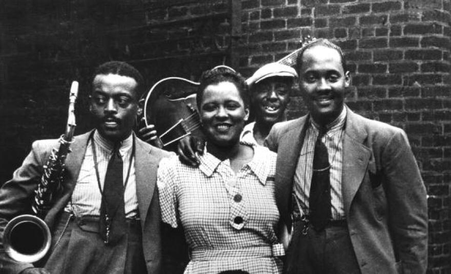 Ben Webster (l) and Billie Holiday, 1935