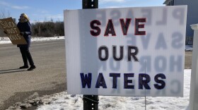 Hayes Township residents protest Rieth-Riley's plans to resume mining in Bay Shore. Residents say they're concerned about potential contamination in the groundwater and in Horton Creek, a tributary of Lake Charlevoix that flows into Lake Michigan.