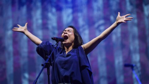 Mitski performing at Primavera Sound Festival in Sao Paulo in 2023.