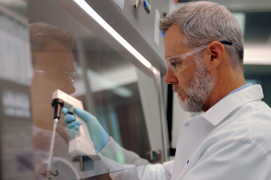 Justin McDonough, Ph.D., engineers iPSC’s at the Jackson Laboratory in Farmington, CT.
