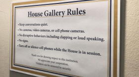 New rules posted inside the House gallery, as seen on January 8, 2019. 