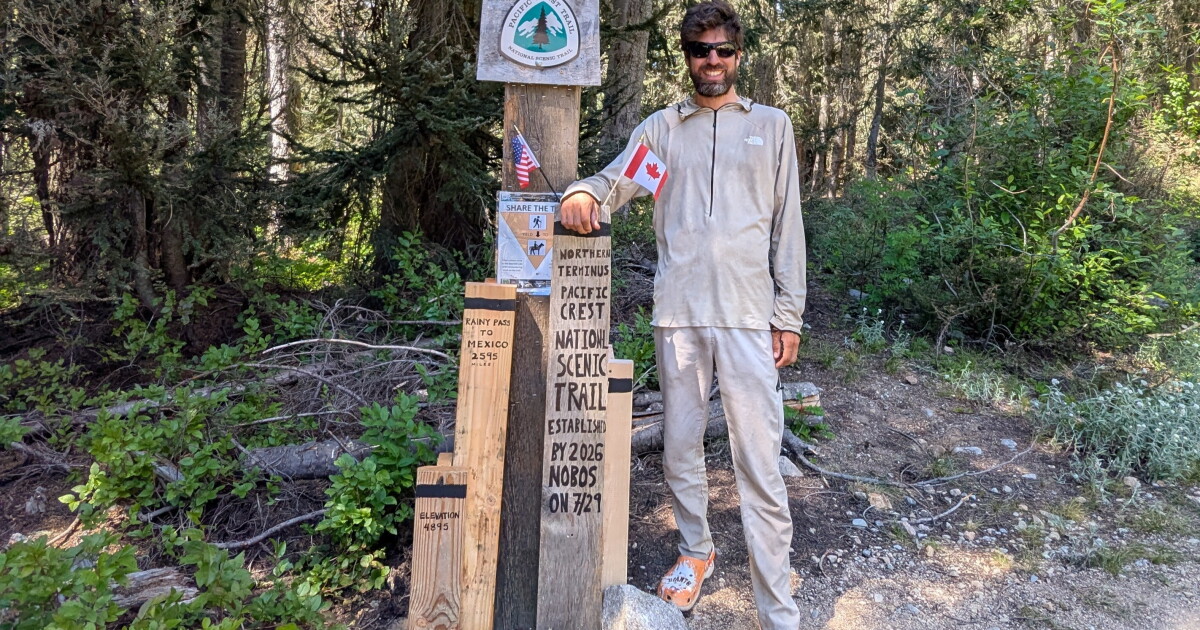 Homemade monument marks northern end of fire-blocked Pacific Crest Trail