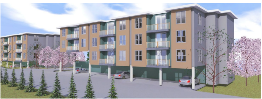 Rendering of a proposed housing complex on Varsity Drive in Ann Arbor.