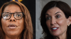 New York Attorney General Letitia James, left, and Gov. Kathy Hochul.