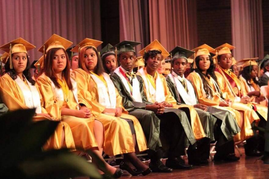 Indianapolis Public Schools students at a commencement ceremony on June 9, 2015.