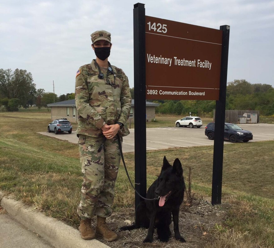 After all, Capt. (Dr.) Casey Barwell owns a retired MWD, Suzy, a 12-year-old all-black German Shepherd who retired from Malmstrom AFB, Montana, and is specialized in drug detection and patrol.