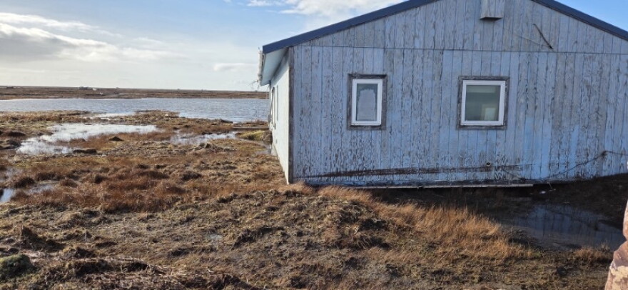 The storm surge lifted the John family's home off its foundation and carried it several miles from Kipnuk. The photo was taken days after the Oct. 12 flood.