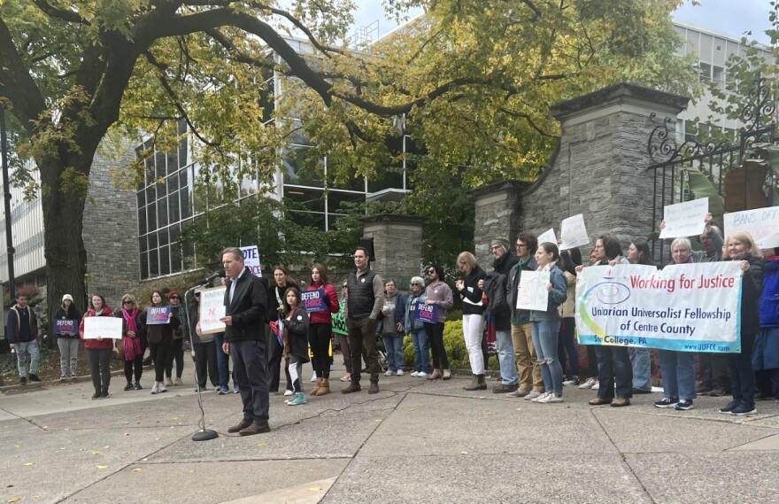 Paul Takac helped organize and spoke during the Second Annual Reproductive Justice Rally on Saturday.