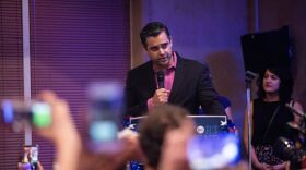 Sri Preston Kulkarni speaks to his supporters in Sugar Land after losing to Pete Olson in a race for Texas' 22nd Congressional District.