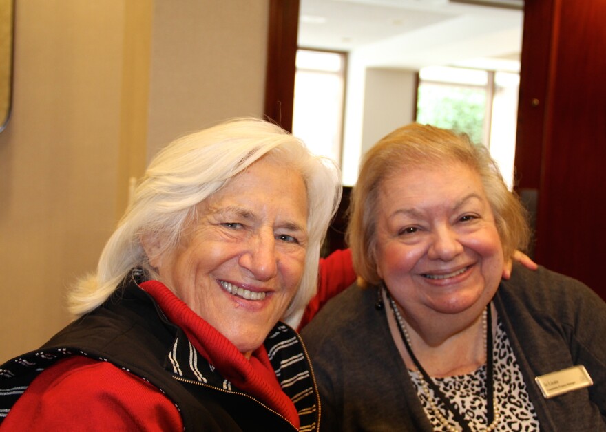 Mary Risley (L) visits with Jo Licata at Hilton San Francisco Union Square