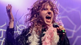 The Muffled Siren's Gavin Taylor on stage during the 2025 Norman Music Fest.