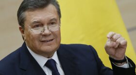 Viktor Yanukovych, who says he's still the president of Ukraine, at his news conference Friday in the southern Russian city of Rostov-on-Don.