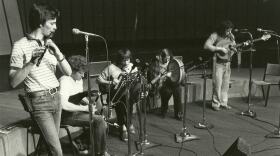 Reel Union, May 1, 1982. Left to right, Sean Keane, Eamon Curran, Mairtin O'Connor, Dolores Keane and John Faulkner.