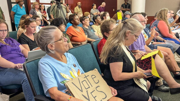 Hopeful supporters of the proposed Anchor Resource Center waited for the Fort Wayne City Council vote on funding the project on Sept. 1, 2026. The vote failed 5-3.