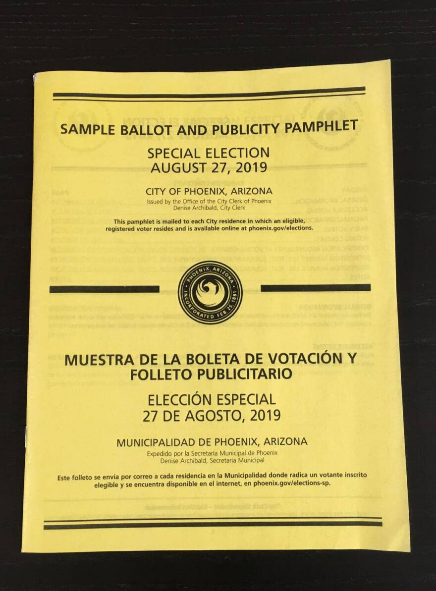 cover of sample ballot pamphlet