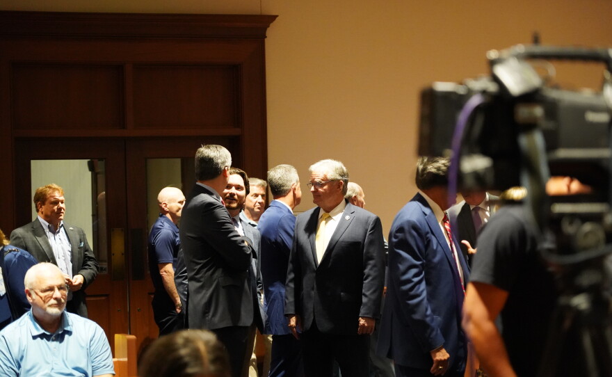 Former Spartanburg Republican Sen. Roger Nutt received the Order of the Palmetto from Gov. Henry McMaster on Tuesday, Sept. 8, 2026, at the Spartanburg County Courthouse.