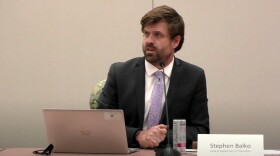 Stephen Balko, chair of the Indiana Commission on Seclusion and Restraint, talks during a meeting of the commission on Wednesday, Aug. 16, 2023 in Indianapolis.