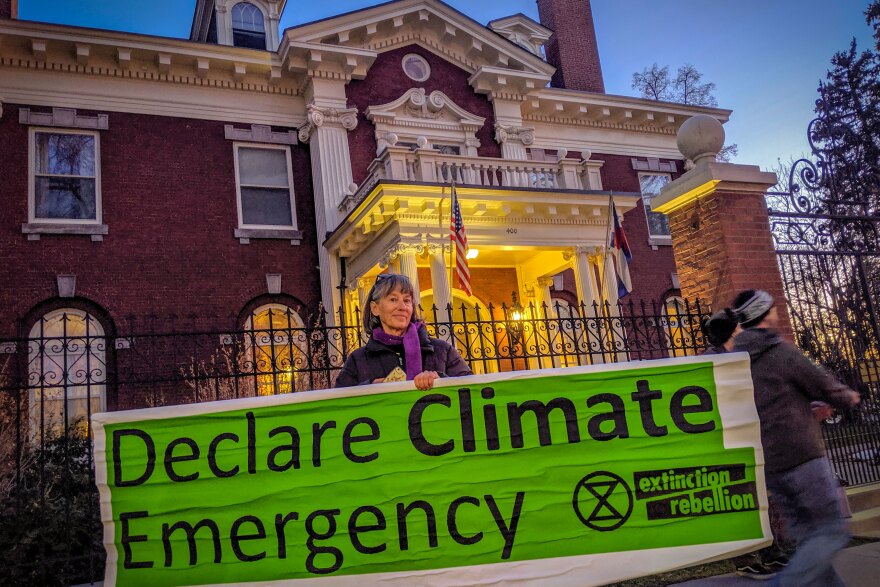 Dana Miller, an environmental activist in Denver, helped organize the disruption inside the Colorado's Governor's Residence., Nov. 7, 2019