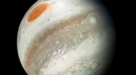 This new perspective of Jupiter from the south makes the Great Red Spot appear as though it is in northern territory. This view is unique to Juno.
