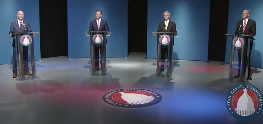 Republican gubernatorial candidates on face-off at a debate on June 1. 