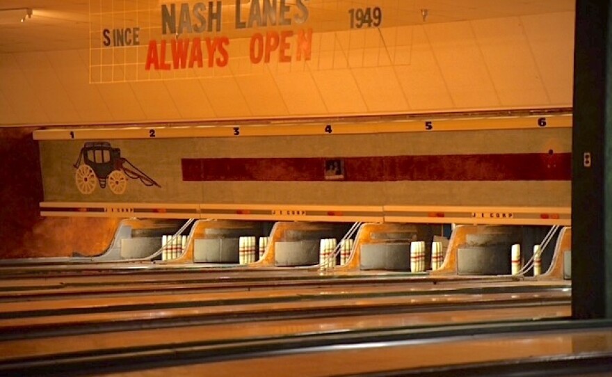 Photographs weren't allowed on set, but filmmakers shared a picture of Boutwell's dressed up as "Nash Lanes."