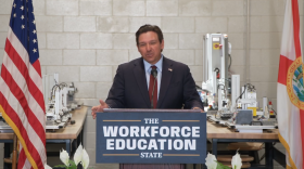 Gov. Ron DeSantis talks about workforce training at Brevard Public Schools on Presidents' Day.
