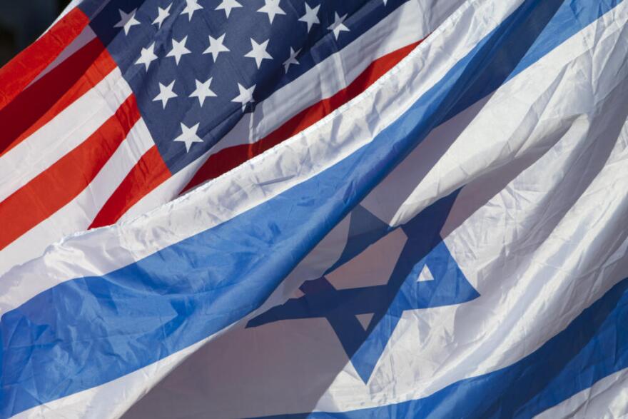 U.S. and Israeli flags fly in Tel Aviv. (Jacquelyn Martin/AP)