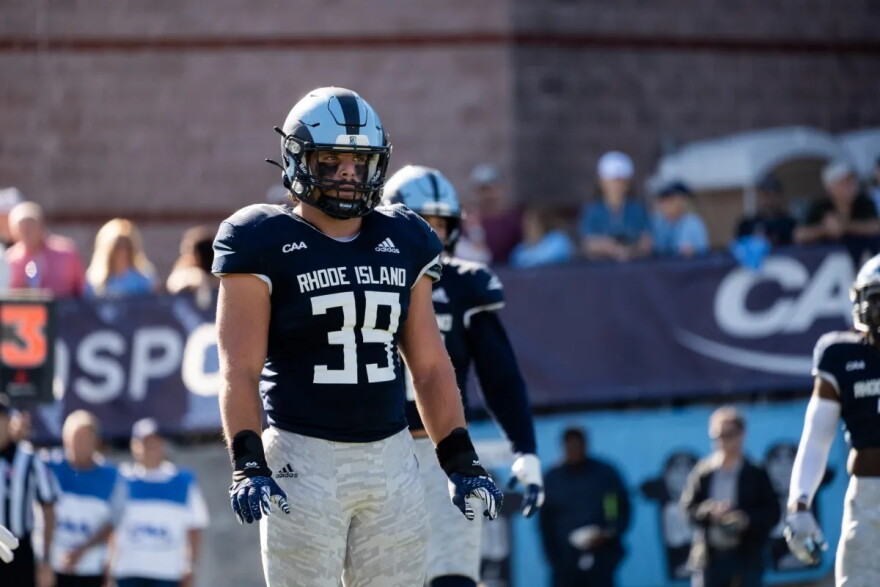 Cole Brockwell starts at linebacker for the University of Rhode Island Rams.