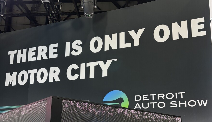 A sing at the 2026 Detroit Auto Show