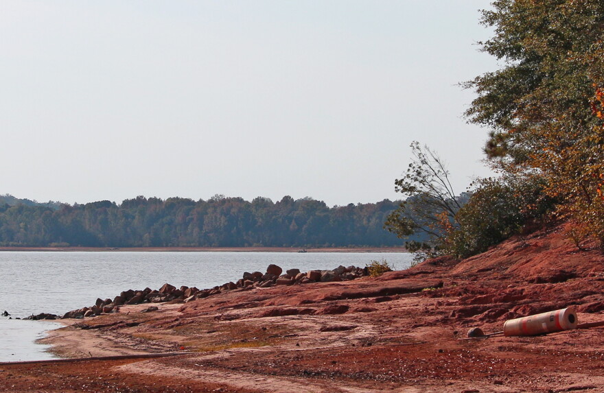 This 2016 file photo taken on the banks of Lake Hartwell shows the impacts of drought on South Carolina's natural resources.