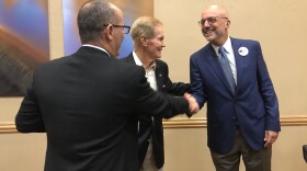 Parkland father Fred Guttenberg endorsed Sen. Bill Nelson, center, for reelection to over Gov. Rick Scott Friday. U.S. Rep. Ted Deutch, right, also attended the announcement. 