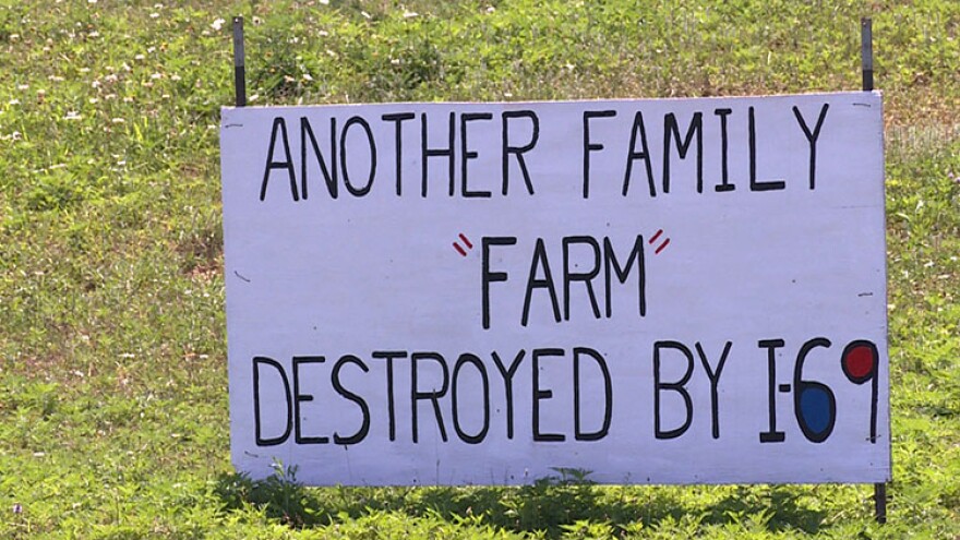 Joe Jackson put this sign up facing a road that cuts through the center of his farm.