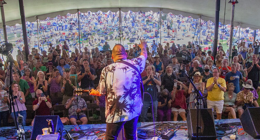 Singer-songwriter William Prince receives a standing ovation at the 2022 Four Corners Folk Festival. KSUT will broadcast his performance on Thanksgiving day in honor of Native American Heritage month at 1 PM. A festival highlight, Prince is Peguis First Nation Canada and sings and speaks beautifully about his native culture.