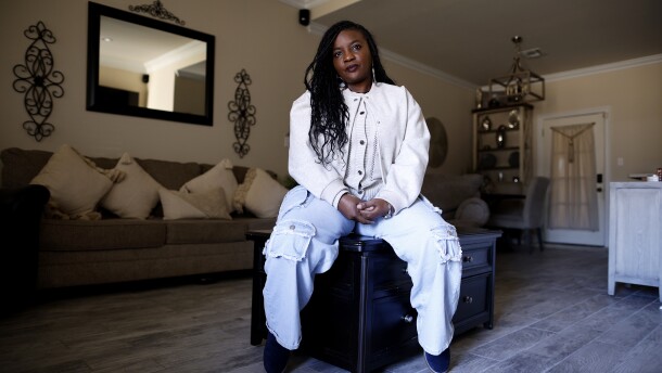 Ashley Gaignard poses for a photo inside her home in Donaldsonville, La., less than three miles from the world’s largest ammonia plant. “What hurts the most is we're watching the leaders that we elected … support these companies instead of supporting the community,” she said.