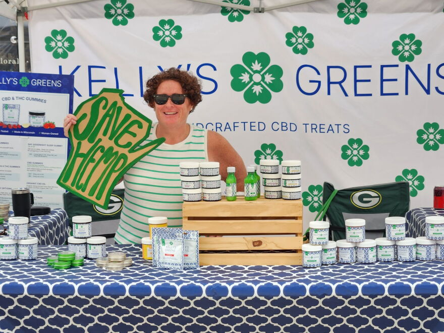Erin Kelly, owner of Kelly's Greens in Wauwatosa, Wisconsin, also sells hemp-derived CBD and THC gummies.