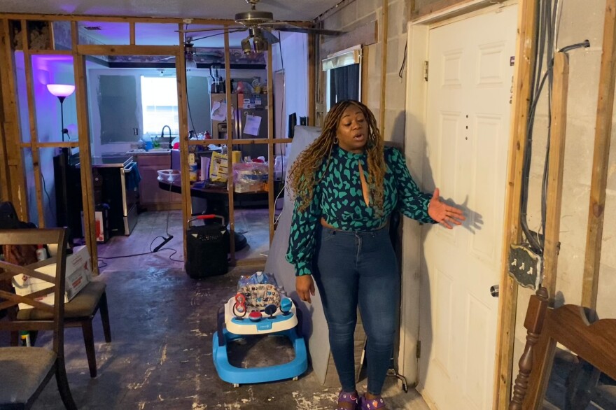 Janét Buford-Johnson said water rose to about four feet in her home in Orlo Vista. One year after Hurricane Ian, the home is still in need of many improvements.